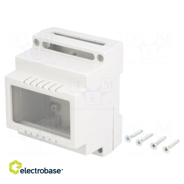 Enclosure: for DIN rail mounting | Y: 89mm | X: 69.7mm | Z: 64.7mm | ABS image 1