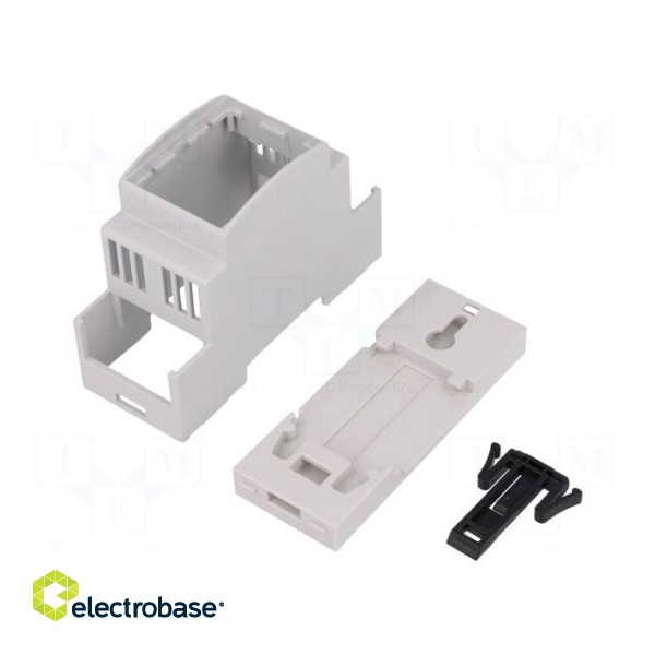 Enclosure: for DIN rail mounting | Y: 90.5mm | X: 36mm | Z: 62mm | grey image 2
