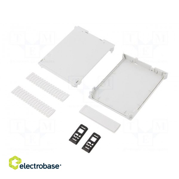 Enclosure: for DIN rail mounting | Y: 90mm | X: 23mm | Z: 118mm | grey image 2
