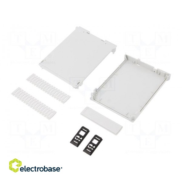 Enclosure: for DIN rail mounting | Y: 90mm | X: 23mm | Z: 118mm | grey paveikslėlis 2