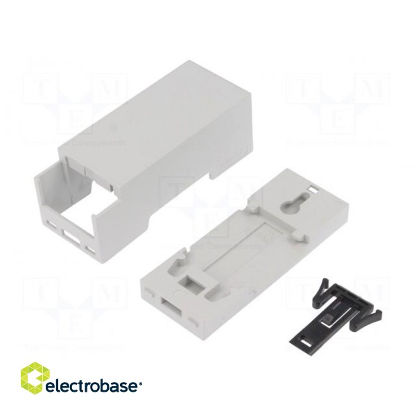 Enclosure: for DIN rail mounting | Y: 90mm | X: 36.1mm | Z: 32.2mm | ABS image 1