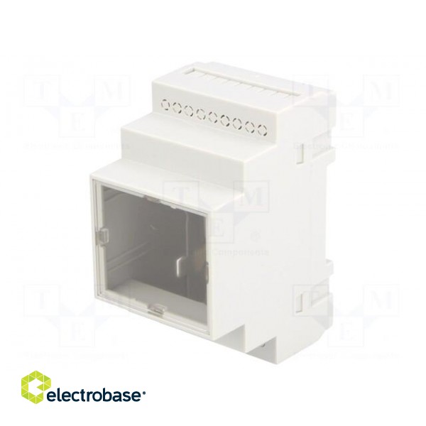 Enclosure: for DIN rail mounting | Y: 90mm | X: 52mm | Z: 65mm | grey image 1