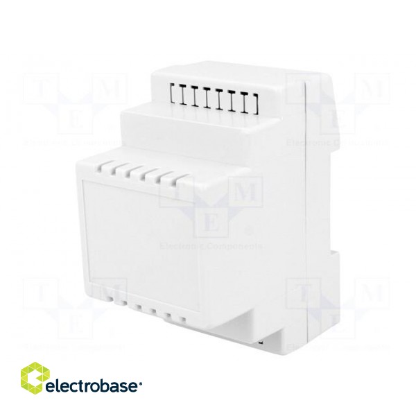 Enclosure: for DIN rail mounting | Y: 90mm | X: 53mm | Z: 71mm | ABS image 1