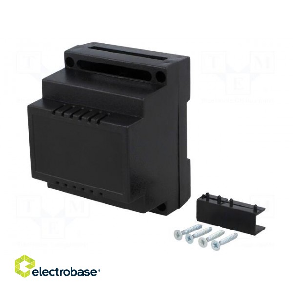Enclosure: for DIN rail mounting | Y: 90mm | X: 65mm | Z: 70mm | ABS image 1