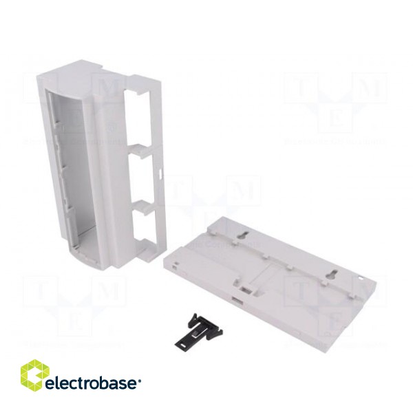 Enclosure: for DIN rail mounting | Y: 91mm | X: 160.2mm | Z: 53mm | ABS image 1