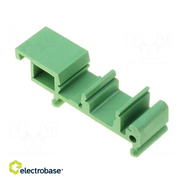 DIN rail mounting bracket | 72x17mm | Body: green