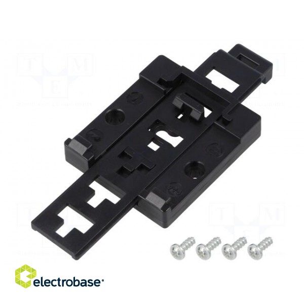 DIN rail mounting bracket | black | Kit: mounting screws paveikslėlis 1