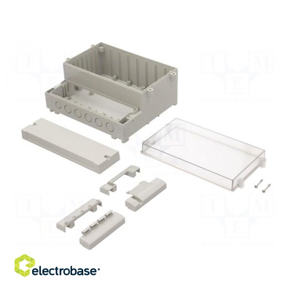 Enclosure: wall mounting | X: 213mm | Y: 185mm | Z: 104mm | ABS | grey image 1