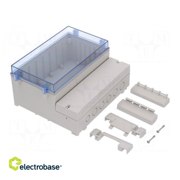 Enclosure: wall mounting | X: 213mm | Y: 185mm | Z: 104mm | ABS | grey image 1