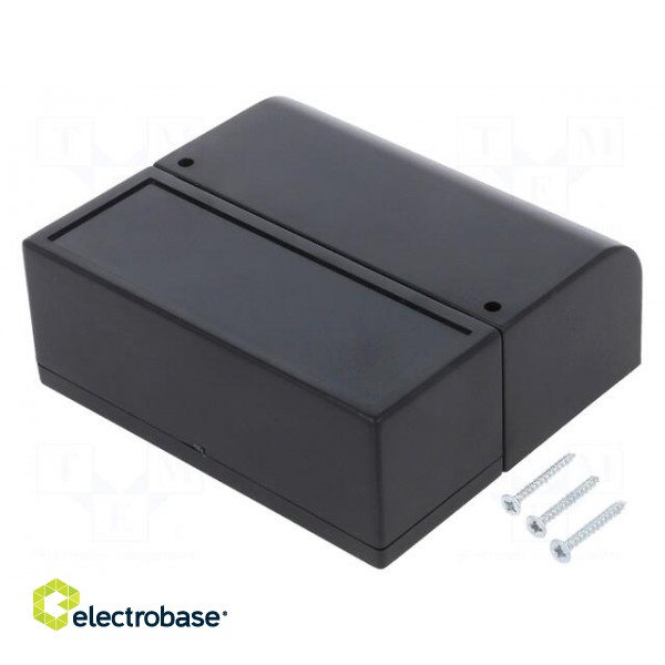 Enclosure: wall mounting | X: 85.1mm | Y: 96.6mm | Z: 35.7mm | ABS | black image 1