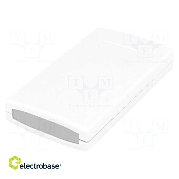 Enclosure: with panel | X: 50mm | Y: 90mm | Z: 16mm | ABS | light grey image 1