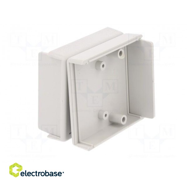 Enclosure: with panel | X: 62mm | Y: 69mm | Z: 30mm | ABS | grey image 2