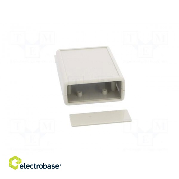 Enclosure: with panel | X: 66.5mm | Y: 92mm | Z: 28mm | ABS | light grey paveikslėlis 10