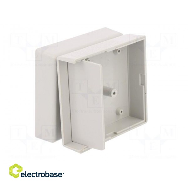 Enclosure: with panel | X: 67mm | Y: 74mm | Z: 36mm | ABS | grey image 3