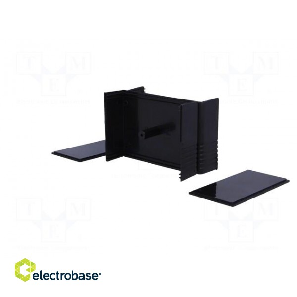 Enclosure: with panel | X: 89mm | Y: 64mm | Z: 47mm | ABS | black image 2