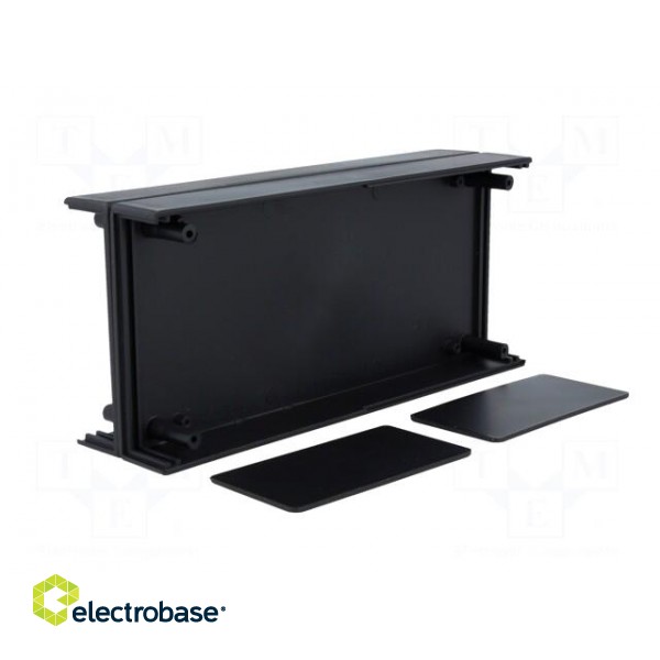 Enclosure: with panel | X: 90mm | Y: 200mm | Z: 49mm | polystyrene | black image 2