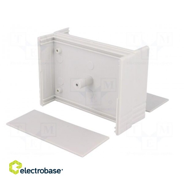 Enclosure: with panel | X: 91mm | Y: 66mm | Z: 39mm | polystyrene | grey image 4