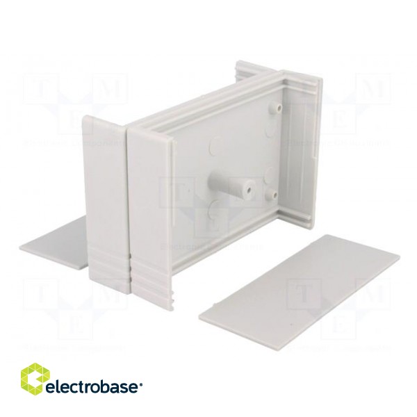 Enclosure: with panel | X: 91mm | Y: 66mm | Z: 39mm | polystyrene | grey image 6