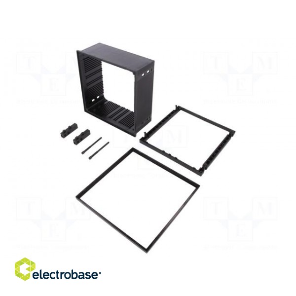 Enclosure: panel | X: 144mm | Y: 144mm | Z: 57mm | ABS + PC,PPO | black paveikslėlis 1