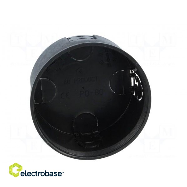 Enclosure: back box | Ø: 80mm | Z: 44mm | plaster embedded | IP30 | black image 9