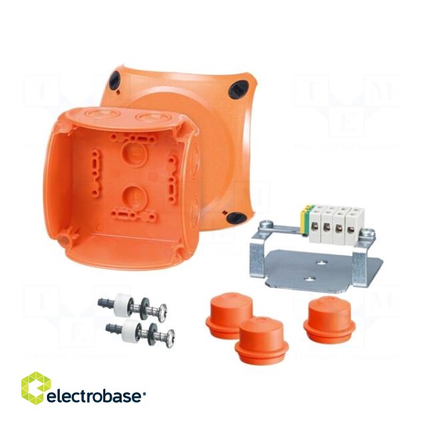 Enclosure: emergency | X: 104mm | Y: 104mm | Z: 70mm | IP65,IP66 | orange