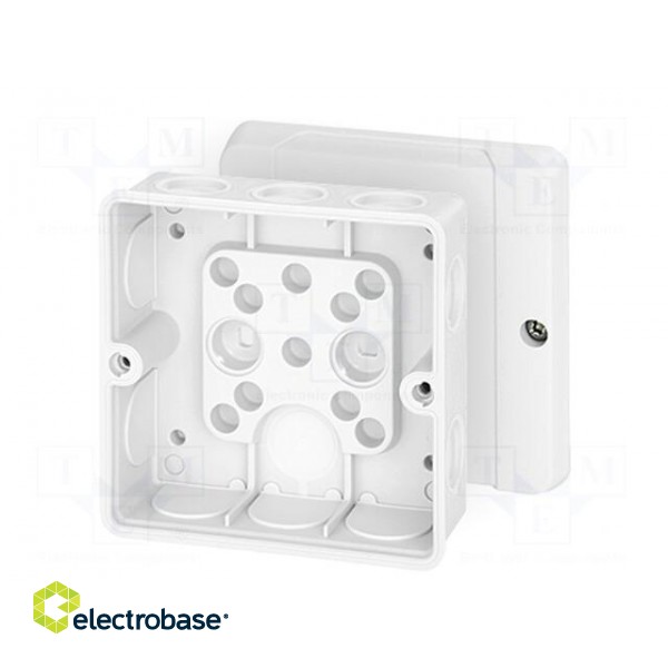 Enclosure: junction box | X: 98mm | Y: 98mm | Z: 55mm | IP55 | white
