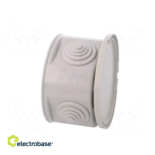 Enclosure: junction box | Ø: 80mm | Z: 40mm | wall mount | IP44 | grey image 5