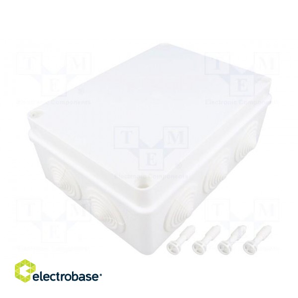 Enclosure: junction box | X: 110mm | Y: 190mm | Z: 70mm | IP65 | white image 1