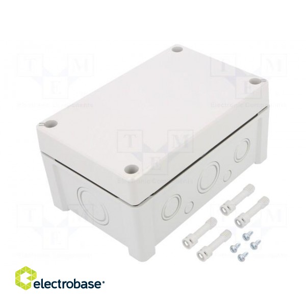 Enclosure: junction box | X: 122mm | Y: 187mm | Z: 90mm | wall mount | ABS image 1