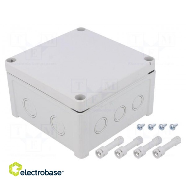 Enclosure: junction box | X: 130mm | Y: 130mm | Z: 75mm | wall mount | ABS фото 1