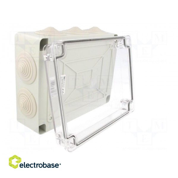 Enclosure: junction box | X: 140mm | Y: 190mm | Z: 70mm | IP65 | grey image 6