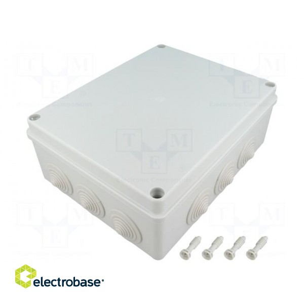 Enclosure: junction box | X: 190mm | Y: 240mm | Z: 90mm | IP65 | grey image 1