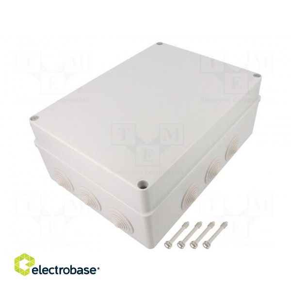 Enclosure: junction box | X: 220mm | Y: 300mm | Z: 120mm | IP65 | grey image 1