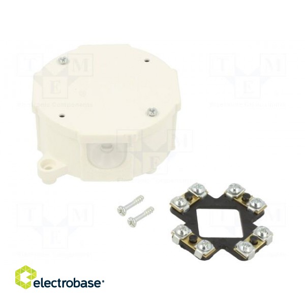 Enclosure: junction box | X: 60mm | Y: 60mm | Z: 30mm | wall mount | white image 1