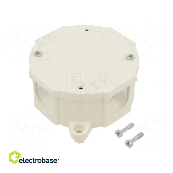 Enclosure: junction box | X: 60mm | Y: 60mm | Z: 30mm | wall mount | white фото 1