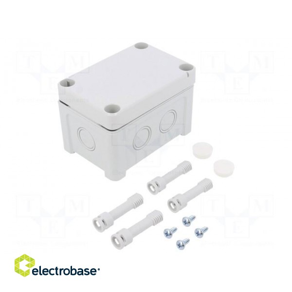 Enclosure: junction box | X: 65mm | Y: 95mm | Z: 60mm | wall mount | ABS фото 1