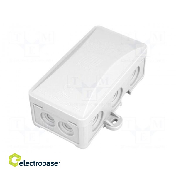 Enclosure: junction box | X: 72mm | Y: 95mm | Z: 40mm | wall mount | IP54 image 1