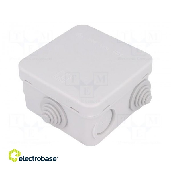 Enclosure: junction box | X: 75mm | Y: 75mm | Z: 42mm | wall mount | IP55 image 1