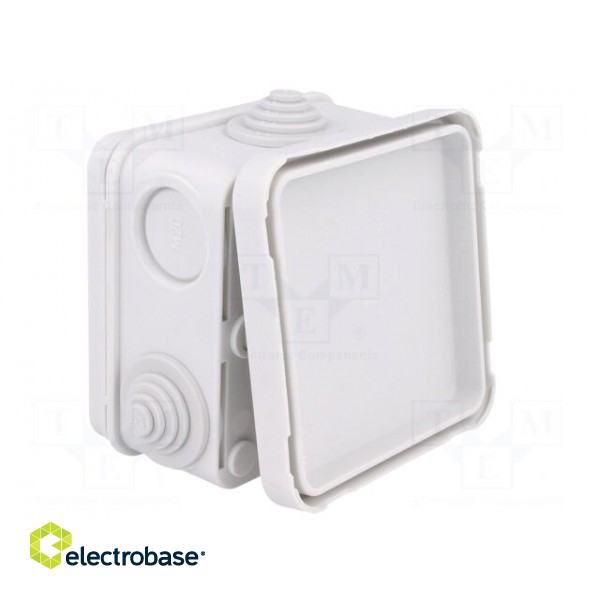 Enclosure: junction box | X: 75mm | Y: 75mm | Z: 42mm | wall mount | IP55 image 6
