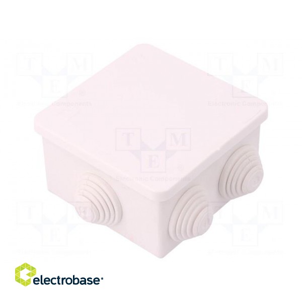 Enclosure: junction box | X: 78mm | Y: 78mm | Z: 44mm | wall mount | IP55 image 1