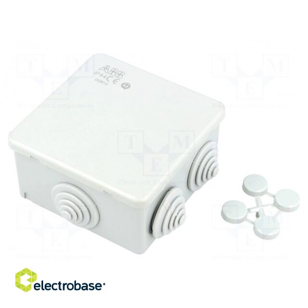 Enclosure: junction box | X: 80mm | Y: 80mm | Z: 40mm | wall mount | IP44 paveikslėlis 1