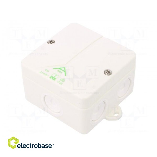 Enclosure: junction box | X: 80mm | Y: 80mm | Z: 52mm | polystyrene | IP65 image 1