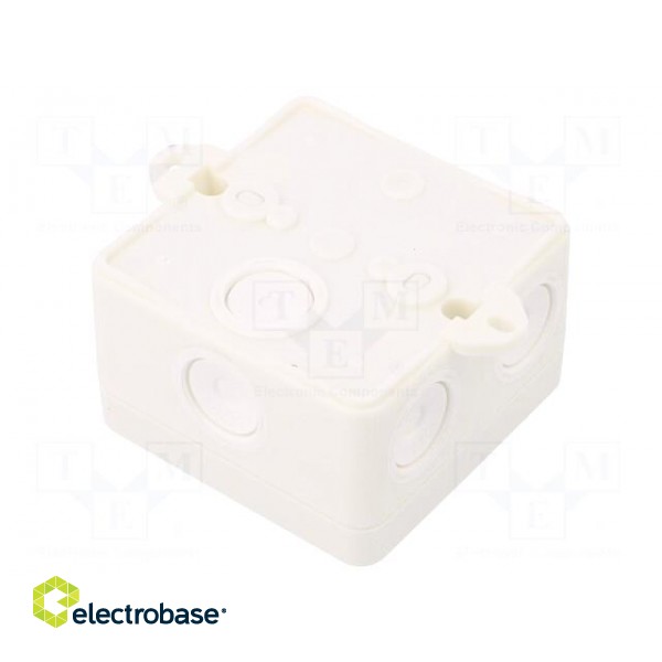 Enclosure: junction box | X: 80mm | Y: 80mm | Z: 52mm | polystyrene | IP65 image 2