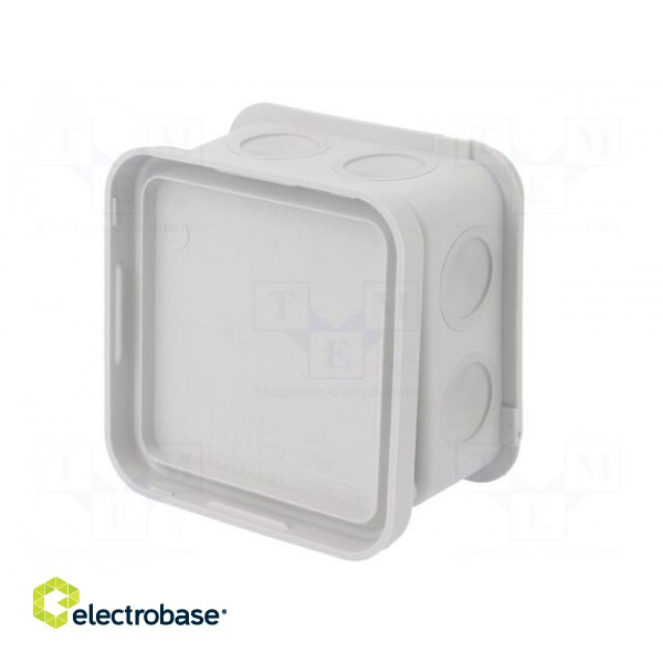 Enclosure: junction box | X: 90mm | Y: 90mm | Z: 49mm | polypropylene PP image 9