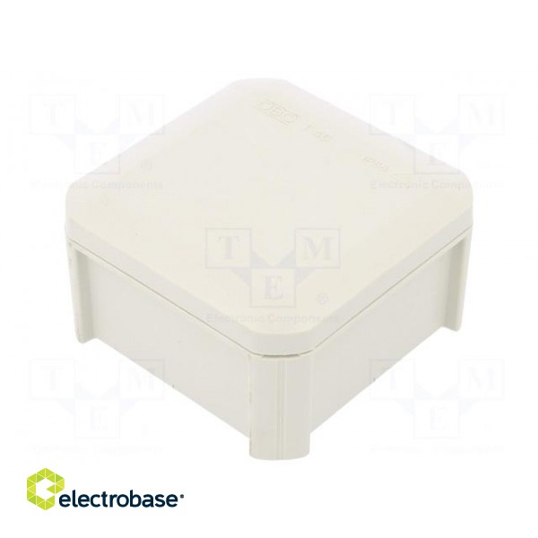 Enclosure: junction box | X: 90mm | Y: 90mm | Z: 52mm | polypropylene PP image 2