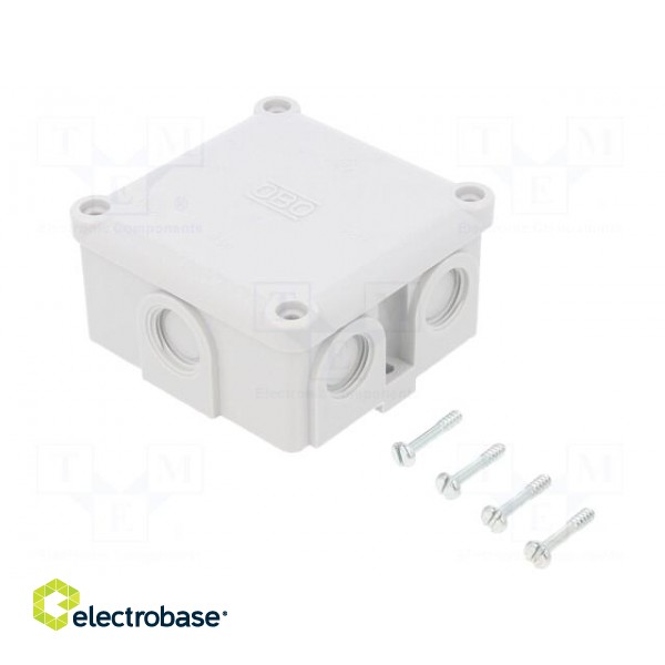 Enclosure: junction box | X: 91mm | Y: 91mm | Z: 51mm | duroplast | IP54 фото 1