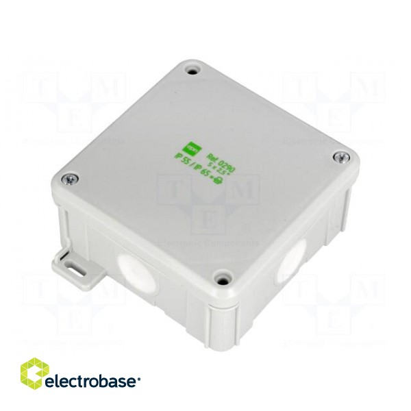 Enclosure: junction box | X: 98mm | Y: 98mm | Z: 46mm | wall mount | IP55 image 1