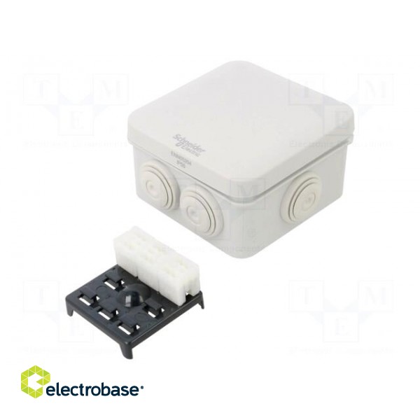 Enclosure: junction box | X: 98mm | Y: 98mm | Z: 51mm | wall mount | IP55 image 1