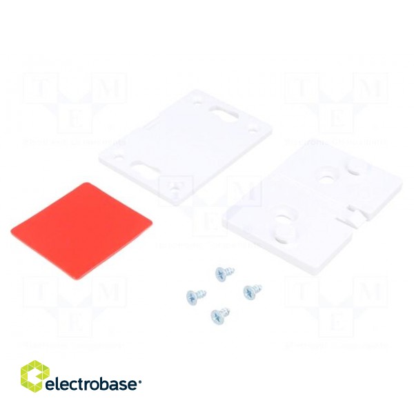 Set of clips | ABS | Colour: white | Kit: 2 holders,screw x4 image 1