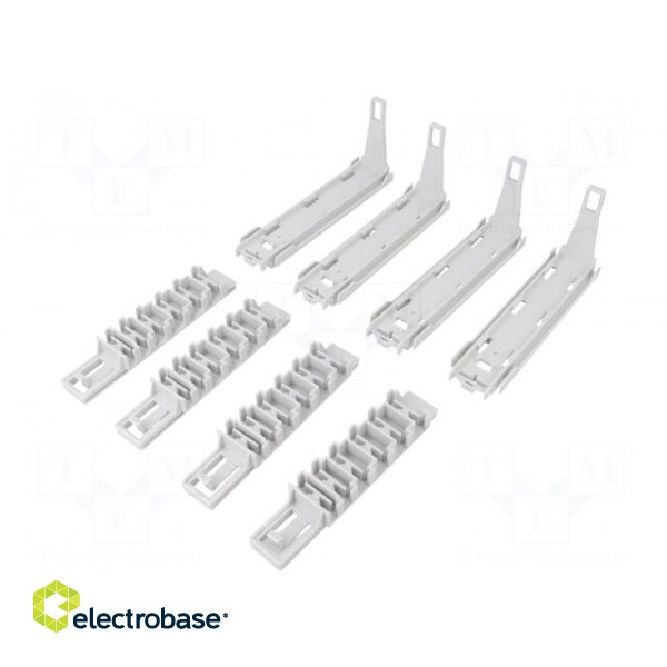Set of mounting brackets for mounting DIN rails | L: 156mm | grey image 1